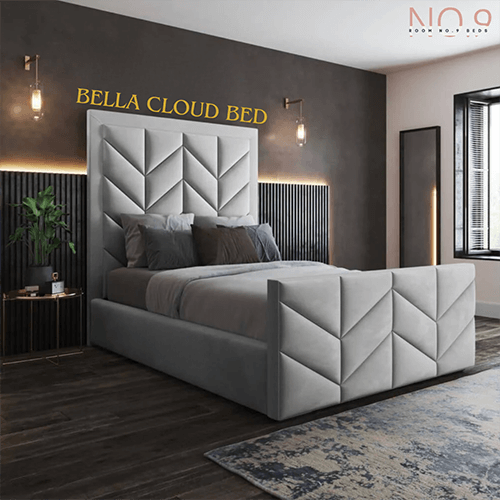 Aberystwyth Upholstered Bed Frame With Leaves Headboard