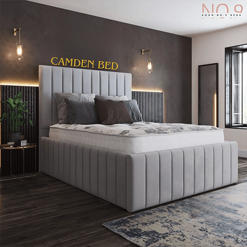 Bristol Upholstered Bed Frame With Full Lines Headboard