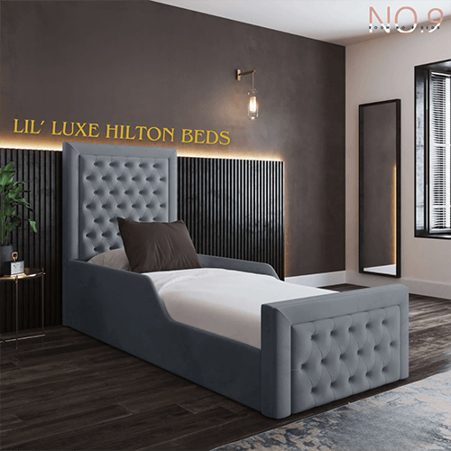 Nottingham Chesterfield Upholstered Kids Bed Frame With Border Headboard